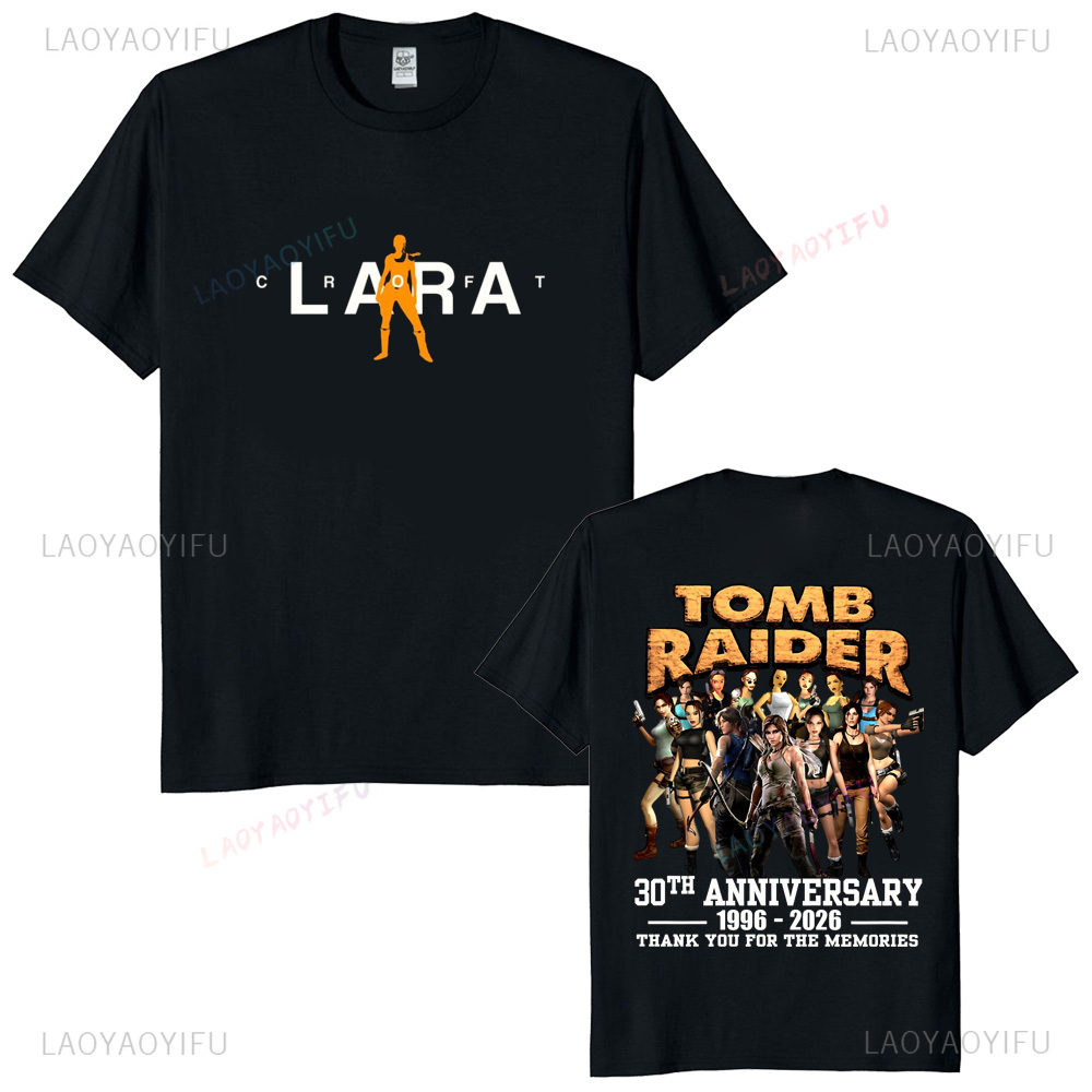 Retro Gaming Shirt - Tomb Raider 30주년 기념 유니섹스 빈티지