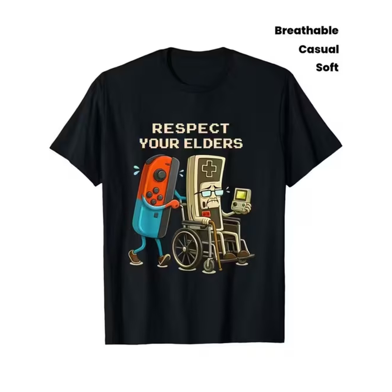 Retro Gaming Shirt - 아이템 사진: 남성용 빈티지 게이밍 티셔츠