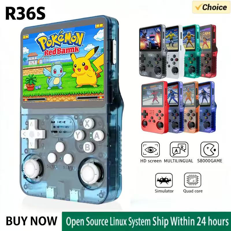 Retro Gaming R36S - R36S 휴대용 게임 콘솔 ARKOS 시스템