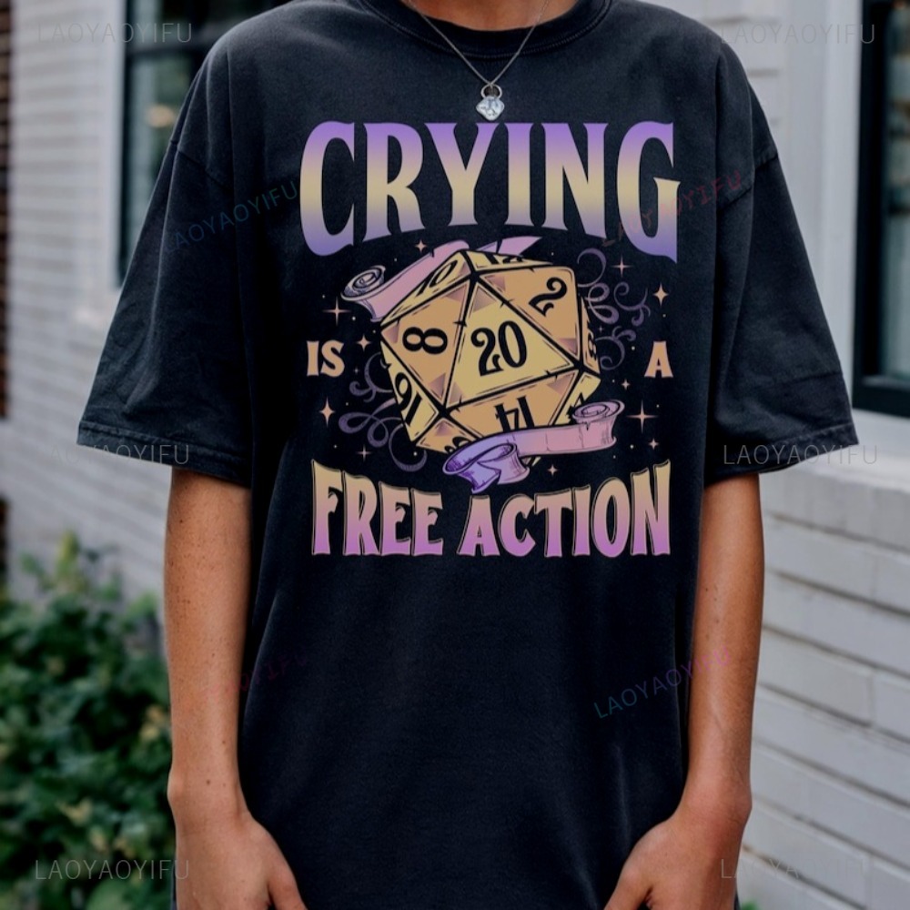 재미있는 던전앤드래곤 울음은 무료 액션이다 D20 주사 - Retro Gaming Shirt 리뷰 및 가격
