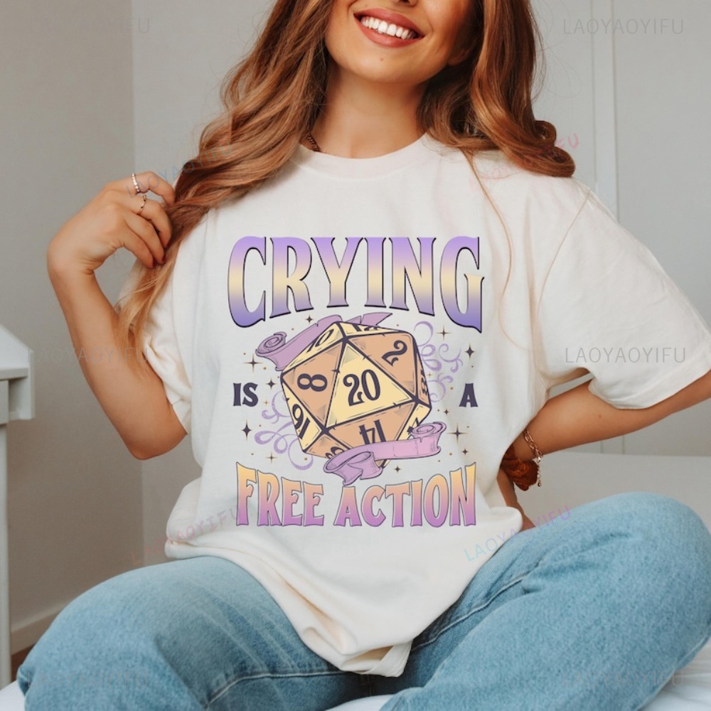 재미있는 던전앤드래곤 울음은 무료 액션이다 D20 주사 - Retro Gaming Shirt 리뷰 및 가격