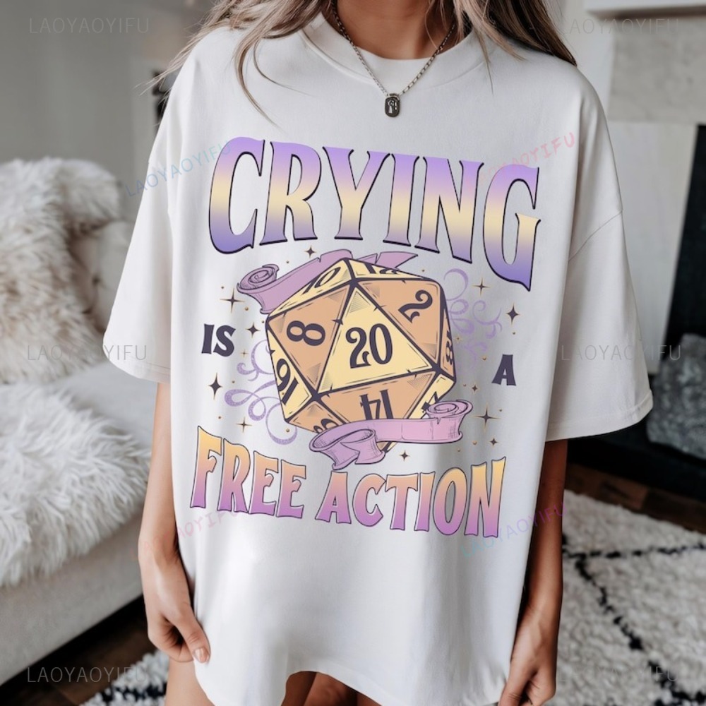 재미있는 던전앤드래곤 울음은 무료 액션이다 D20 주사 - Retro Gaming Shirt 리뷰 및 가격